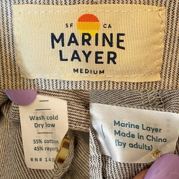 Marine Layer Kiki Popover Stripe Dress size Medium - Picture 6 of 6